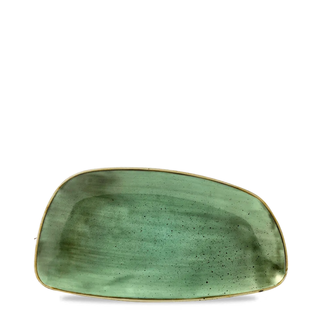 Churchill Stonecast Samphire Green geometrisch chef's bord 30 x 15,5 cm – porseleinen presenteerbord voor de horecasector