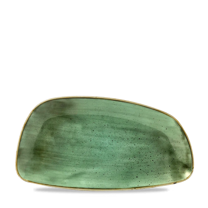 Churchill Stonecast Samphire Green geometrisch chef's bord 35 x 18,5 cm – porseleinen presenteerbord voor restaurants