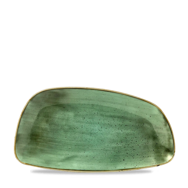 Churchill Stonecast Samphire Green geometrisch chef's bord 35 x 18,5 cm – porseleinen presenteerbord voor restaurants