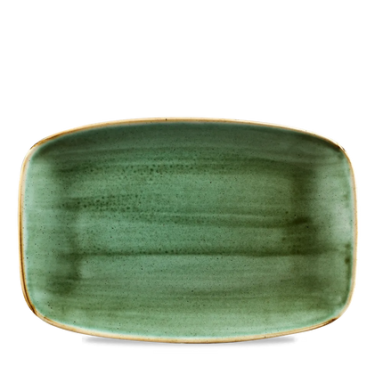 Churchill Stonecast Green ovaal chef's bord 30 x 19,9 cm – porseleinen presenteerbord voor de horeca