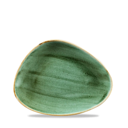 Churchill Stonecast Green driehoekig bord 26,5 x 20,5 cm – porseleinen bord voor cafés en bars
