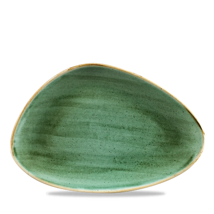 Churchill Stonecast Samphire Green driehoekig bord 30,4 x 20,5 cm – porseleinen bord voor fine dining