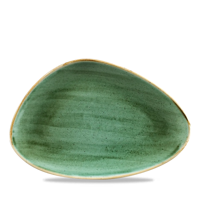 Churchill Stonecast Samphire Green driehoekig bord 30,4 x 20,5 cm – porseleinen bord voor fine dining