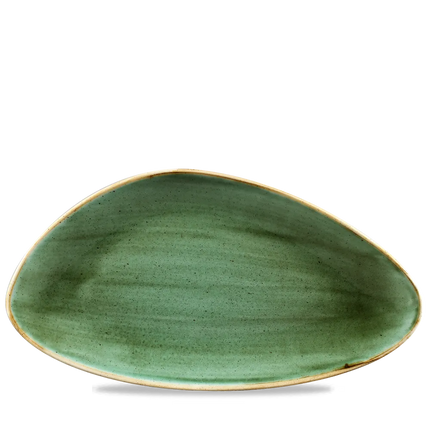 Churchill Stonecast Samphire Green driehoekig bord 18,5 x 35,6 cm – porseleinen bord voor buffetten en catering