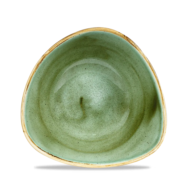 Churchill Stonecast Samphire Green Lotus kom Ø 18 cm – gespikkeld porseleinen kom voor de horeca