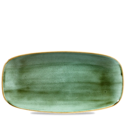 Churchill Stonecast Samphire Green ovaal bord 29,8 x 15,3 cm – porseleinen presenteerbord voor professionele keukens