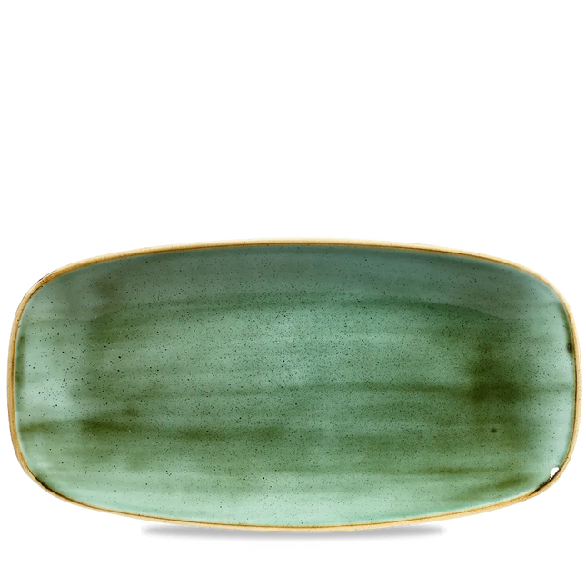 Churchill Stonecast Samphire Green ovaal bord 29,8 x 15,3 cm – porseleinen presenteerbord voor professionele keukens