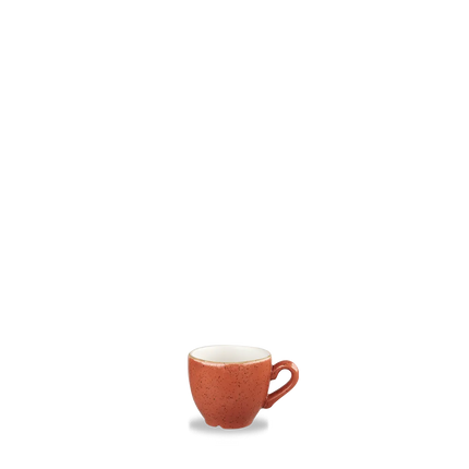 Churchill Stonecast Orange espressokopje 104 ml – gespikkeld porseleinen kopje voor cafés en bars