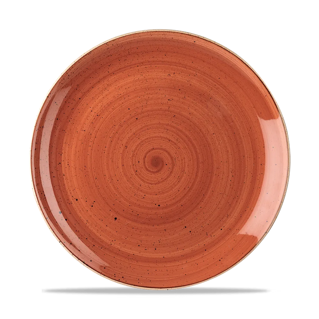 Churchill Stonecast Orange Evolve coupebord Ø 26 cm – randloos porseleinen bord voor de horecasector