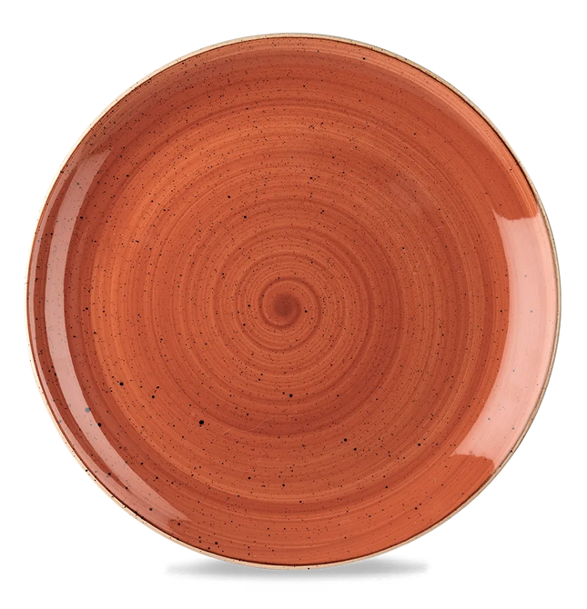 Churchill Stonecast Orange Evolve coupebord Ø 30 cm – randloos porseleinen bord voor de horeca
