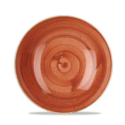 Churchill Stonecast Orange Evolve coupekom Ø 25 cm – randloze porseleinen kom voor cafés en bars
