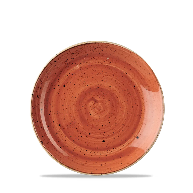 Churchill Stonecast Orange Evolve coupebord Ø 17 cm – randloos porseleinen bord voor fine dining