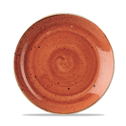 Churchill Stonecast Orange Evolve coupebord Ø 22 cm – randloos porseleinen bord voor buffetten en catering