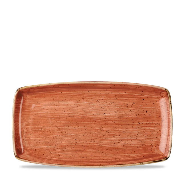 Stonecast Orange Oblong Plate 34.5cm x 18.5cm 6/box