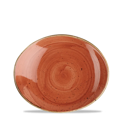 Churchill Stonecast Orange ovaal coupebord Ø 20 cm – randloos porseleinen bord voor de horeca