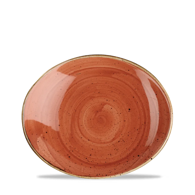 Churchill Stonecast Orange ovaal coupebord Ø 20 cm – randloos porseleinen bord voor de horeca