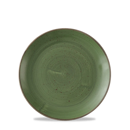 Churchill Stonecast Sorrel Green coupebord Ø 16,5 cm – gespikkeld porseleinen bord voor restaurants