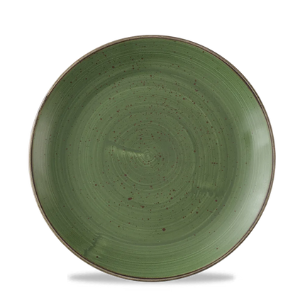 Churchill Stonecast Sorrel Green coupebord Ø 21,7 cm – gespikkeld porseleinen bord voor horeca