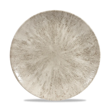 Churchill Stone Agate Grey Evolve coupebord Ø 26 cm – randloos porseleinen bord voor buffetten en catering