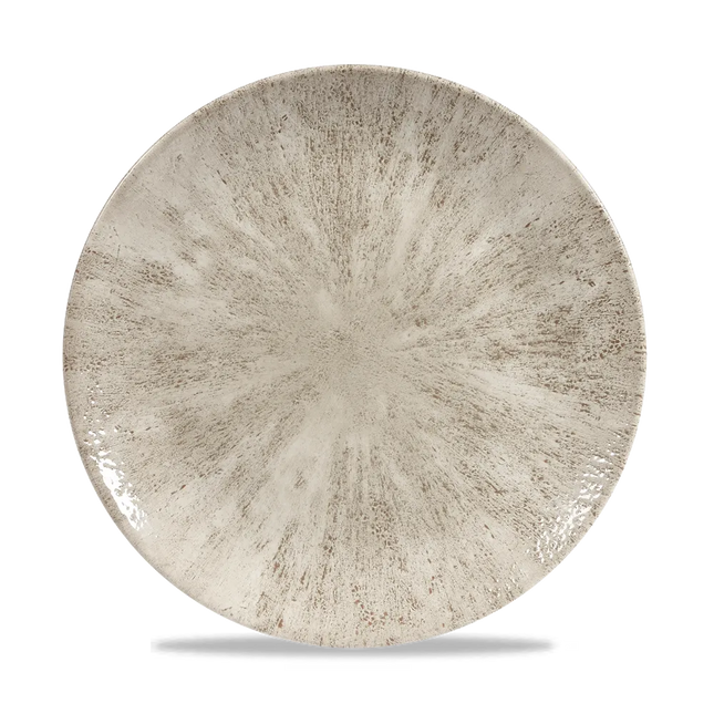 Churchill Stone Agate Grey Evolve coupebord Ø 26 cm – randloos porseleinen bord voor buffetten en catering