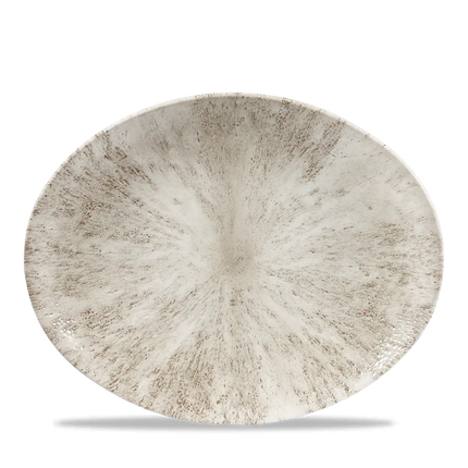 Churchill Stone Agate Grey ovaal coupebord 32 cm – randloos porseleinen bord voor cafés en bars