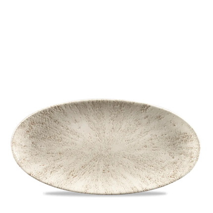 Churchill Stone Agate Grey ovaal chef's bord 29,9 x 15 cm – porseleinen presenteerbord voor fine dining