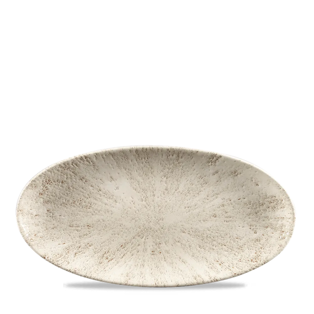 Churchill Stone Agate Grey ovaal chef's bord 29,9 x 15 cm – porseleinen presenteerbord voor fine dining
