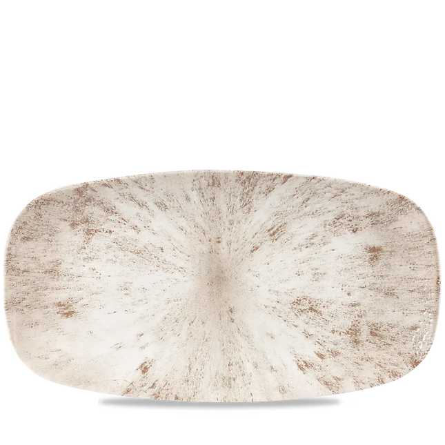 Churchill Stone Agate Grey ovaal chef's bord 35,5 x 18,9 cm – groot porseleinen presenteerbord voor cafés en bars