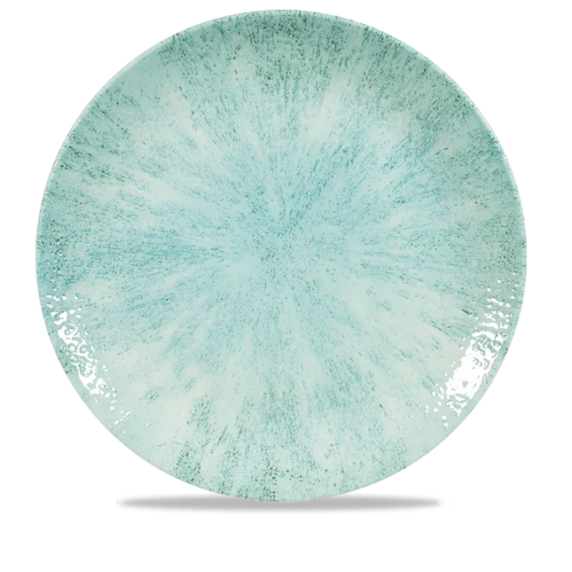 Churchill Stone Aquamarine Evolve coupebord Ø 29 cm – randloos porseleinen bord voor buffetten en catering