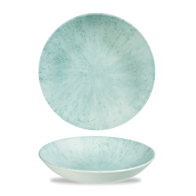 Churchill Stone Aquamarine Evolve coupekom Ø 25 cm – randloze porseleinen kom voor de horecasector