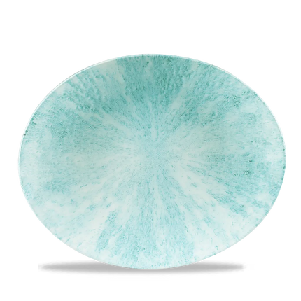 Stone Aquamarine Orbit Oval Coupe Plate 32cm 12/box