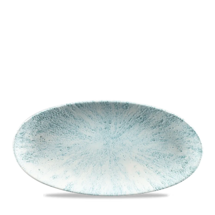 Churchill Stone Aquamarine ovaal chef's bord 29,9 x 15 cm – porseleinen presenteerbord voor cafés en bars