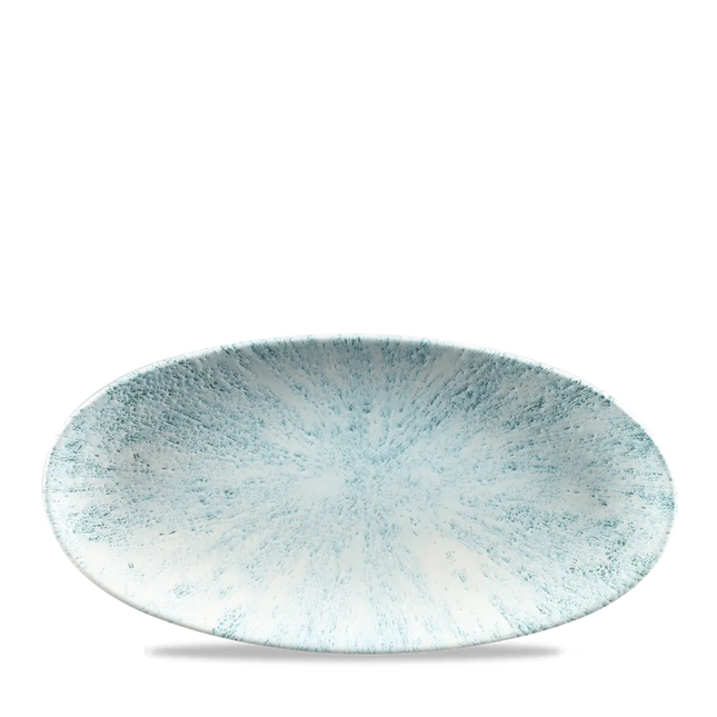 Churchill Stone Aquamarine ovaal chef's bord 29,9 x 15 cm – porseleinen presenteerbord voor cafés en bars