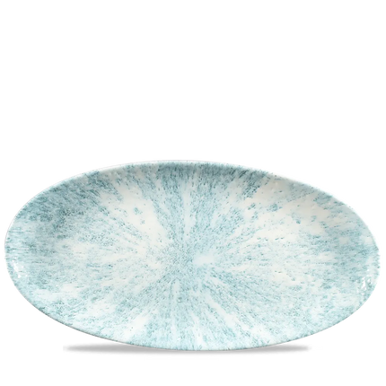Churchill Stone Aquamarine ovaal chef's bord 34,7 x 17,3 cm – groot porseleinen presenteerbord voor fine dining