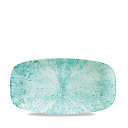 Churchill Stone Aquamarine ovaal chef's bord 29,8 x 15,3 cm – porseleinen presenteerbord voor buffetten en catering
