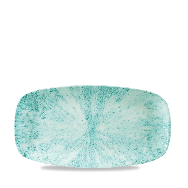 Churchill Stone Aquamarine ovaal chef's bord 29,8 x 15,3 cm – porseleinen presenteerbord voor buffetten en catering
