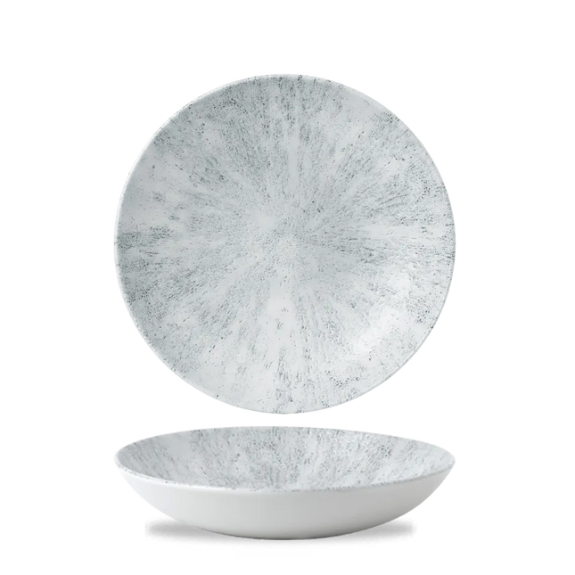 Churchill Stone Pearl Grey Evolve coupekom Ø 25 cm – randloze porseleinen kom voor hotels en restaurants
