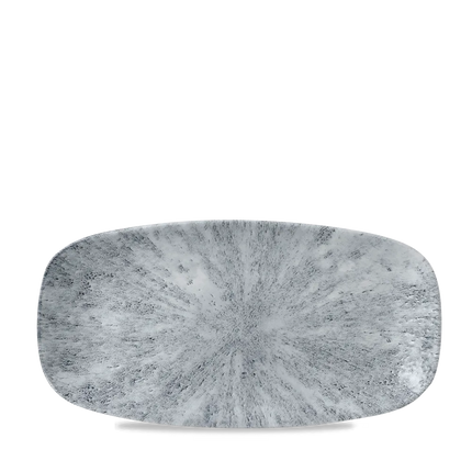 Churchill Stone Quartz Black ovaal chef's bord 29,8 x 15,3 cm – porseleinen presenteerbord voor buffetten en catering
