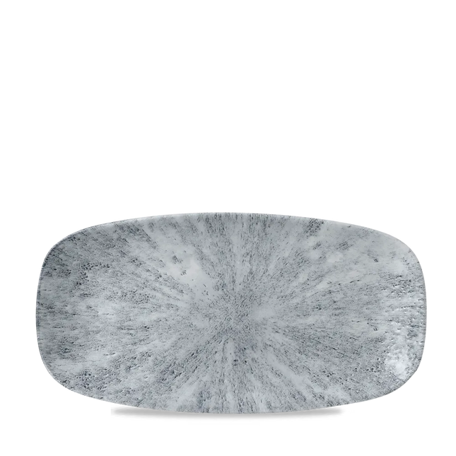 Churchill Stone Quartz Black ovaal chef's bord 29,8 x 15,3 cm – porseleinen presenteerbord voor buffetten en catering