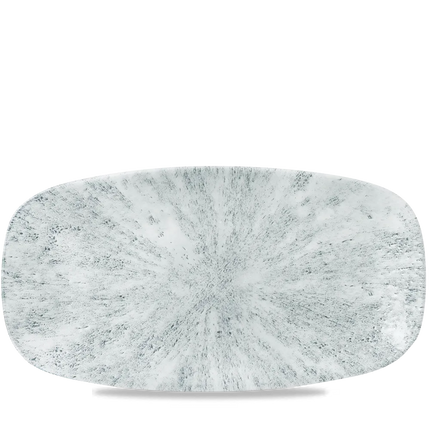 Churchill Stone Pearl Grey ovaal chef's bord 35,5 x 18,9 cm – groot porseleinen presenteerbord voor professionele keukens