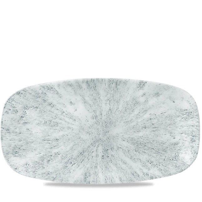 Churchill Stone Pearl Grey ovaal chef's bord 35,5 x 18,9 cm – groot porseleinen presenteerbord voor professionele keukens