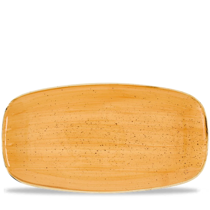 Churchill Stonecast Tangerine chef's ovaal bord 35,5x18,9 cm – groot oranje bord voor restaurants
