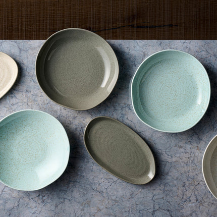 Churchill Stonecast Duck Egg Organic collectie – eendenblauw porseleinen servies voor de horeca