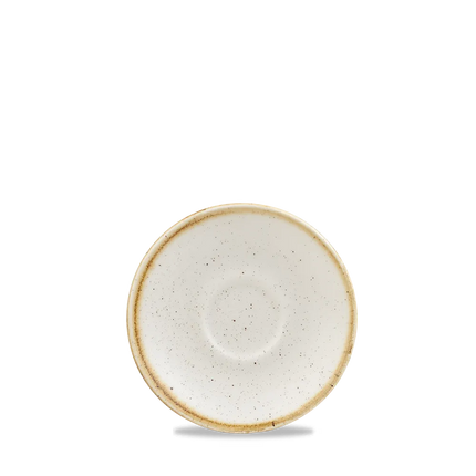Churchill Stonecast Barley White espressoschoteltje Ø 11 cm – porseleinen schotel voor de horecasector