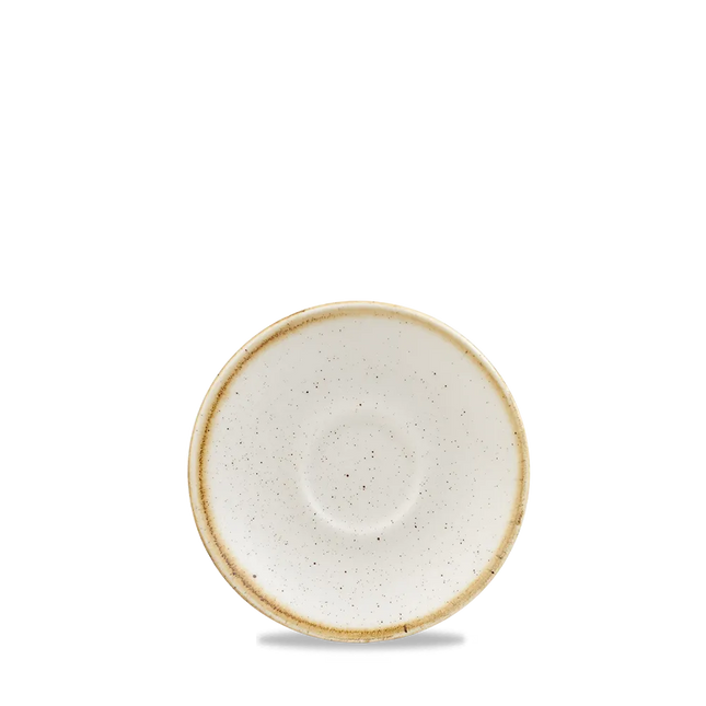 Churchill Stonecast Barley White espressoschoteltje Ø 11 cm – porseleinen schotel voor de horecasector
