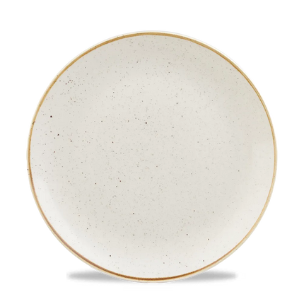 Churchill Stonecast Barley White coupebord Ø 22,9 cm – gespikkeld porseleinen bord voor horeca