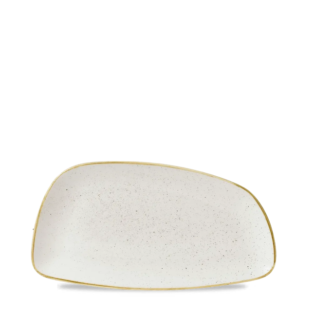 Churchill Stonecast Barley White geometrisch chef's bord 30 x 15,5 cm – porseleinen presenteerbord voor professionele keukens