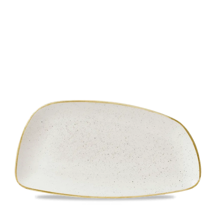 Churchill Stonecast Barley White geometrisch chef's bord 35 x 18,5 cm – porseleinen presenteerbord voor de horecasector