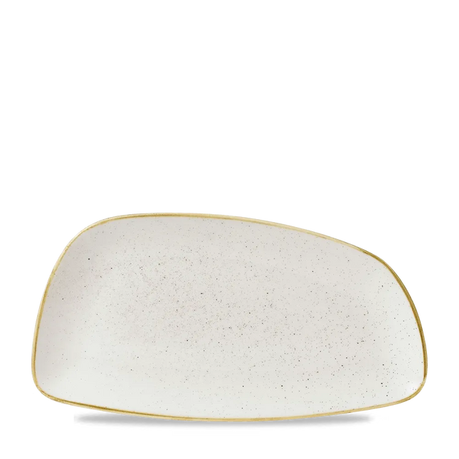 Churchill Stonecast Barley White geometrisch chef's bord 35 x 18,5 cm – porseleinen presenteerbord voor de horecasector