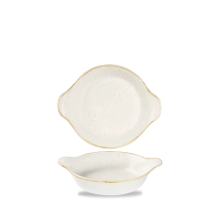 Barley White Large Round Eared Dish 17.5x21.5cm 6/box